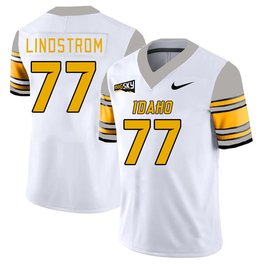 Men-Youth #77 Paul Lindstrom Idaho Vandals 2023 College Football Jerseys Stitched Sale-White